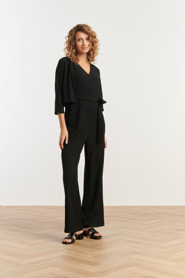 Smashed Lemon 25271 E Stretchy Crinkle Bolero | Black