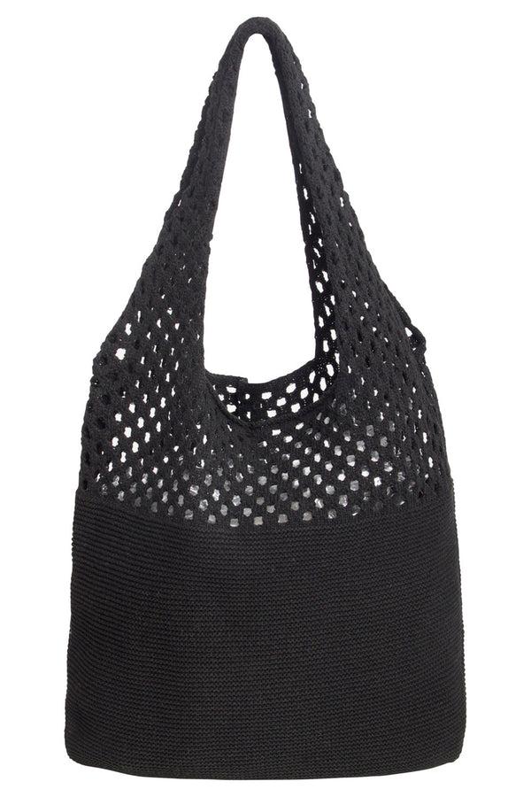 smashed lemon 56002 Dames Schouder Gehaakte Tas | Black