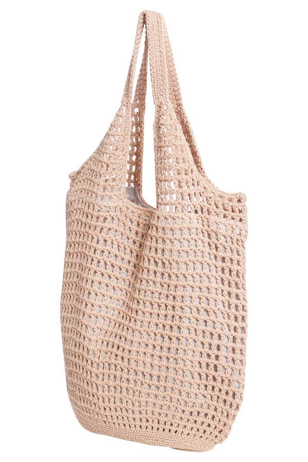 Smashed Lemon 56017 Dames Donker Schouder Gehaakte Tas | Dark Sand