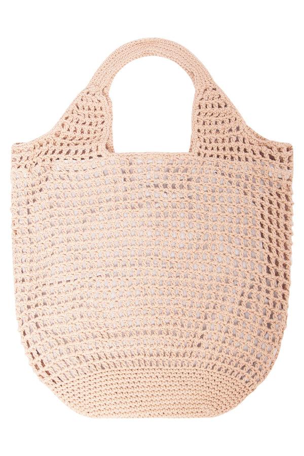 Smashed Lemon 56017 Dames Donker Schouder Gehaakte Tas | Dark Sand