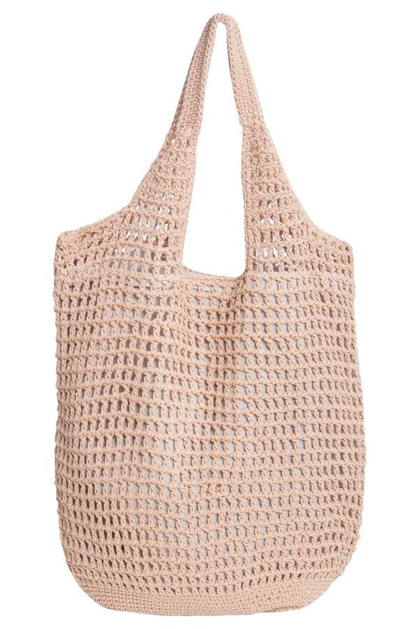 smashed lemon 56017 Dames Donker Schouder Gehaakte Tas | Dark Sand