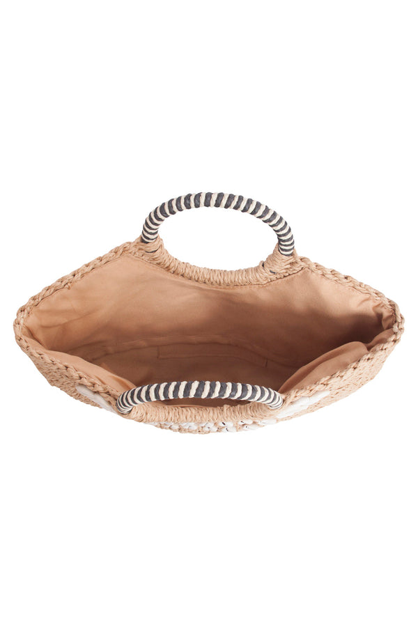 Smashed Lemon 56028 Strandtas - Donkerzand Met Schelpenborduursel