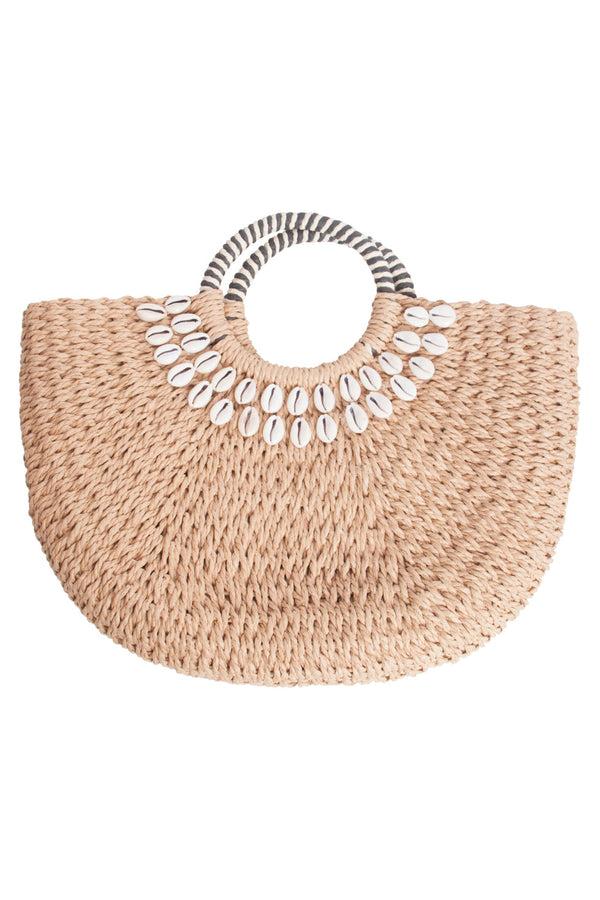 Smashed Lemon 56028 Strandtas - Donkerzand Met Schelpenborduursel