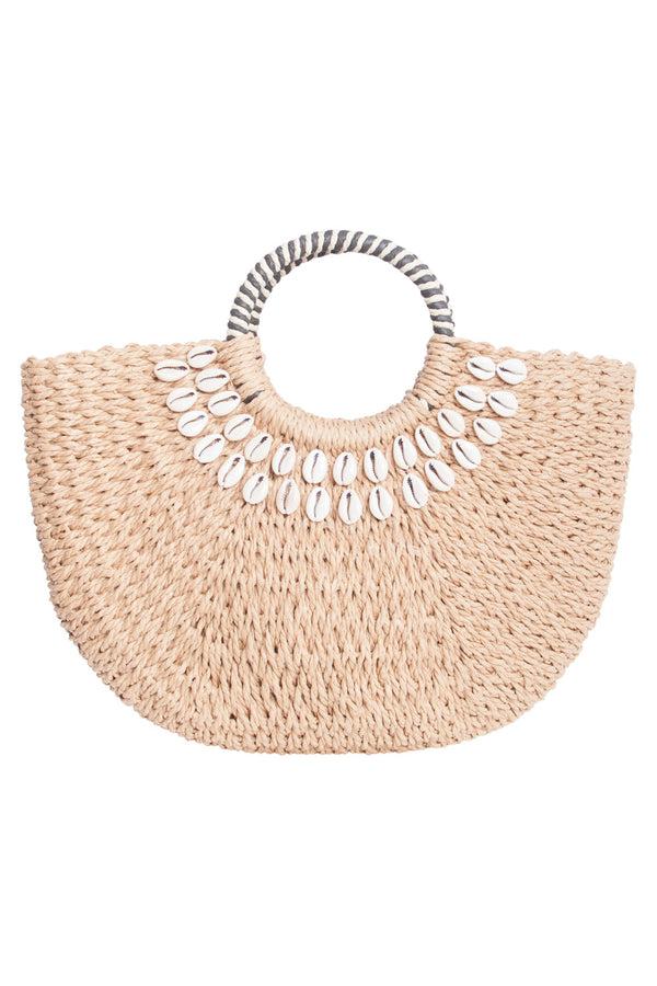 smashed lemon 56028 Strandtas - Donkerzand Met Schelpenborduursel smashed lemon 56028 Strandtas - Donkerzand Met Schelpenborduursel