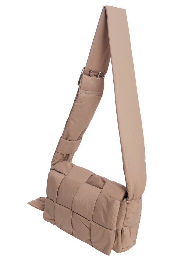 Smashed Lemon 56032 Kleine Crossbody Tas - Taupe Met Gewatteerde Structuur | Taupe