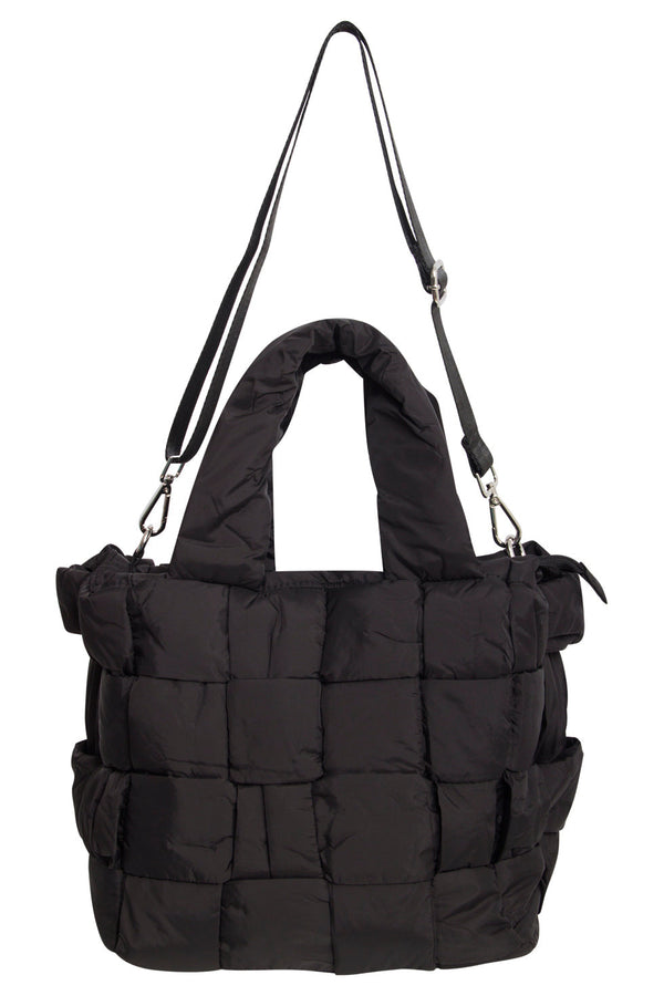 smashed lemon 56033 Grote Shopper Schoudertas - Met Gewatteerde Structuur | Black