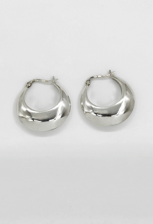 Smashed Lemon 60001 En Dikke Hoepel Oorbellen | Silver