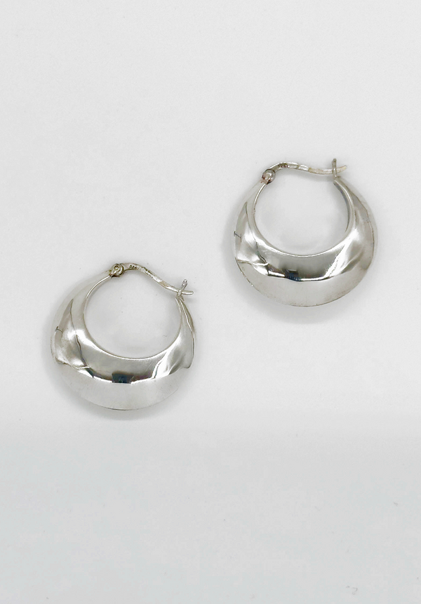 Smashed Lemon 60001 En Dikke Hoepel Oorbellen | Silver