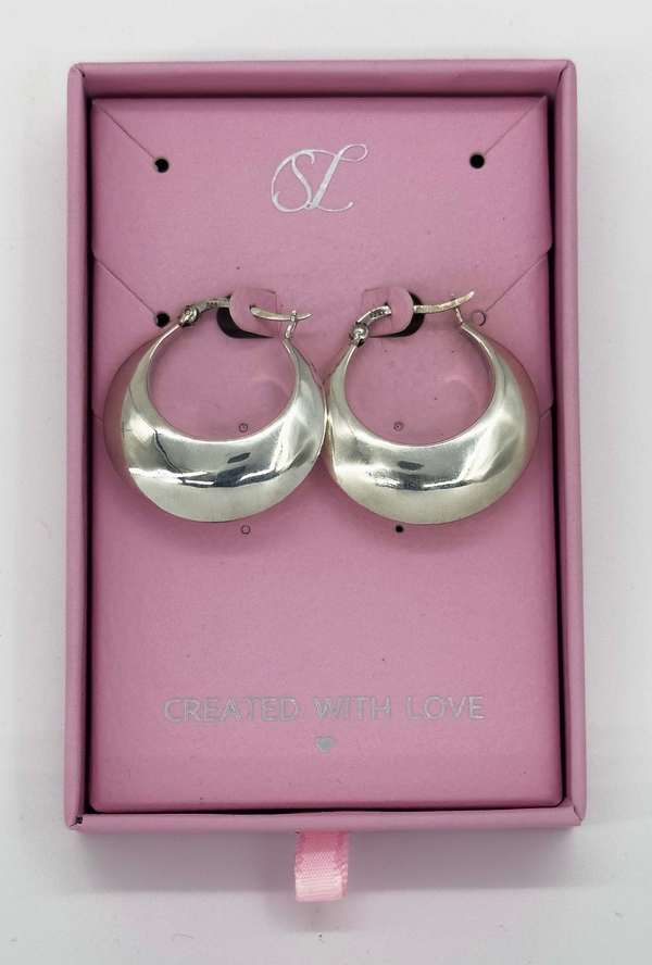 Smashed Lemon 60001 En Dikke Hoepel Oorbellen | Silver