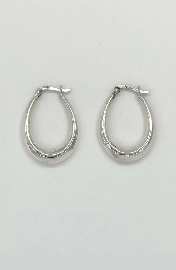 Smashed Lemon 60002 En Ovale Hoepel Oorbellen | Silver