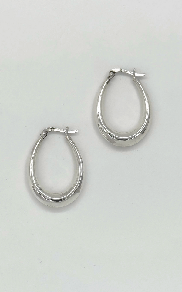 Smashed Lemon 60002 En Ovale Hoepel Oorbellen | Silver