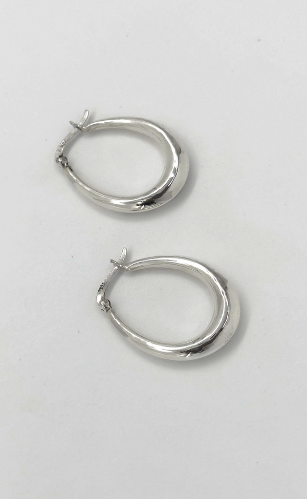 Smashed Lemon 60002 En Ovale Hoepel Oorbellen | Silver