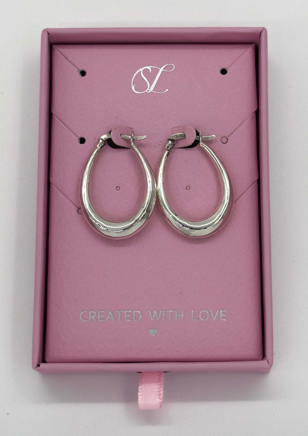 smashed lemon 60002 En Ovale Hoepel Oorbellen | Silver