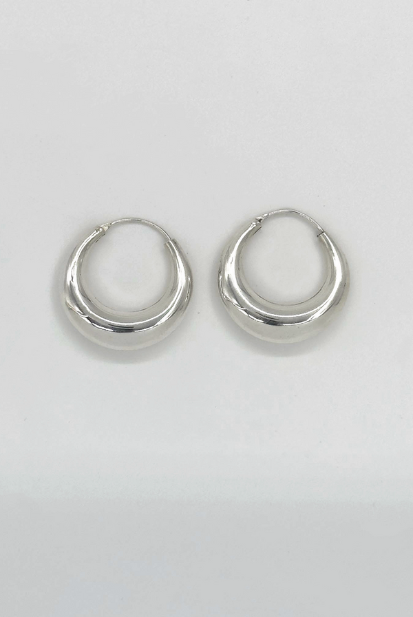 Smashed Lemon 60003 En Dikke Hoepel Oorbellen | Silver