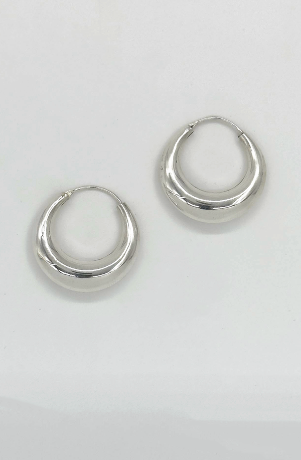 Smashed Lemon 60003 En Dikke Hoepel Oorbellen | Silver