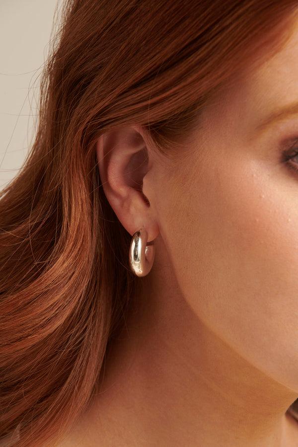 Smashed Lemon 60004 En Chunky Hoepel Oorbellen | Silver