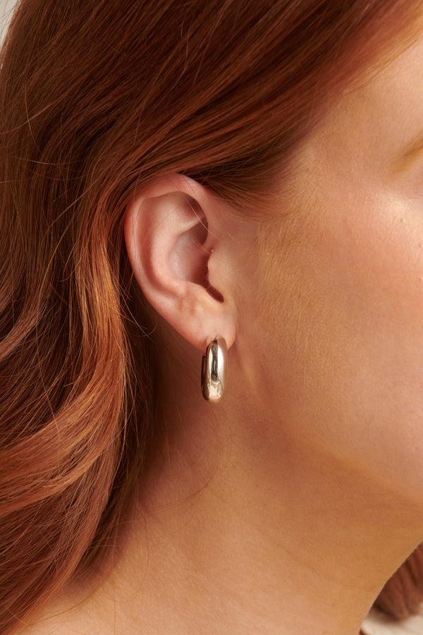 Smashed Lemon 60004 En Chunky Hoepel Oorbellen | Silver