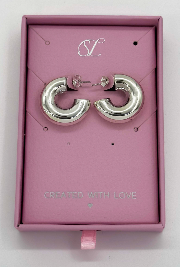 Smashed Lemon 60004 En Chunky Hoepel Oorbellen | Silver