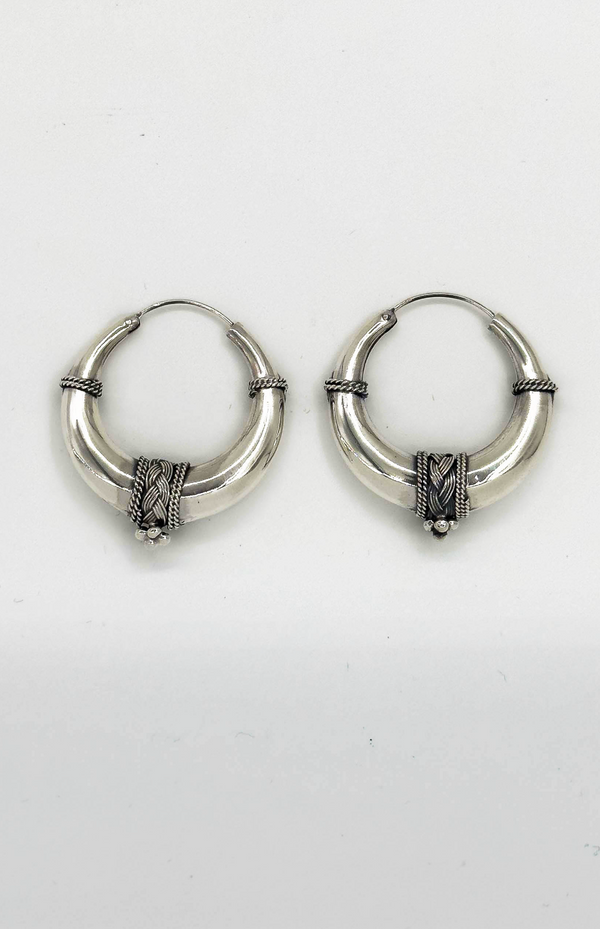 Smashed Lemon 60005 En Boho Hoepel Oorbellen | Silver