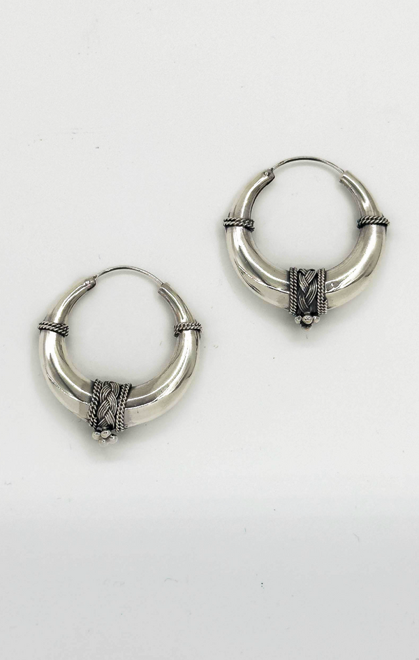 Smashed Lemon 60005 En Boho Hoepel Oorbellen | Silver