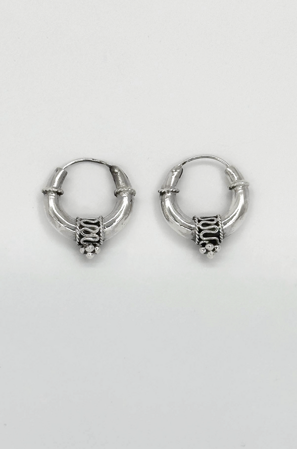 Smashed Lemon 60006 En Boho Hoepel Oorbellen | Silver