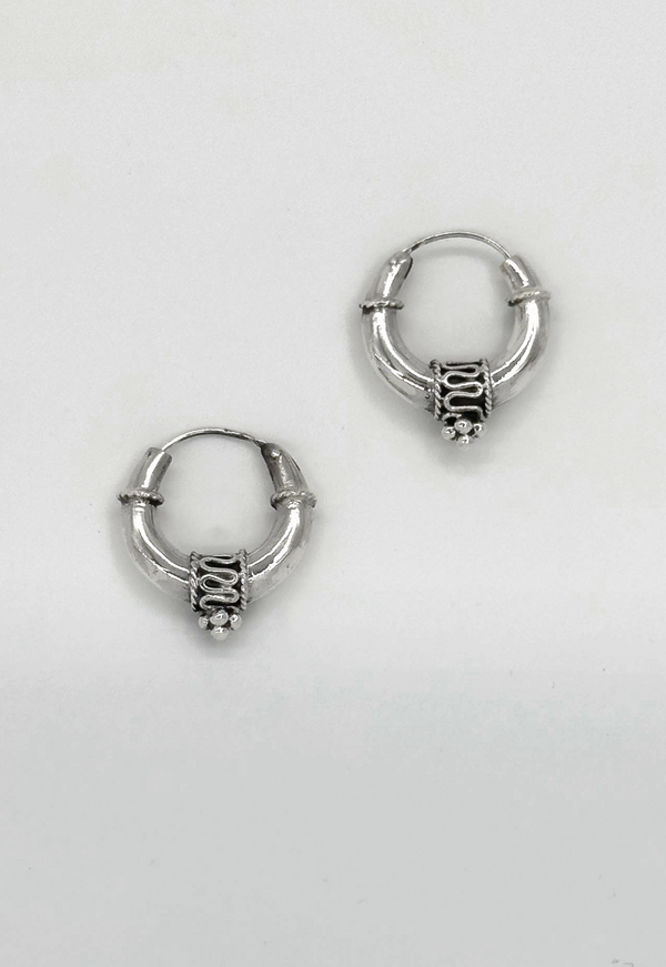 Smashed Lemon 60006 En Boho Hoepel Oorbellen | Silver