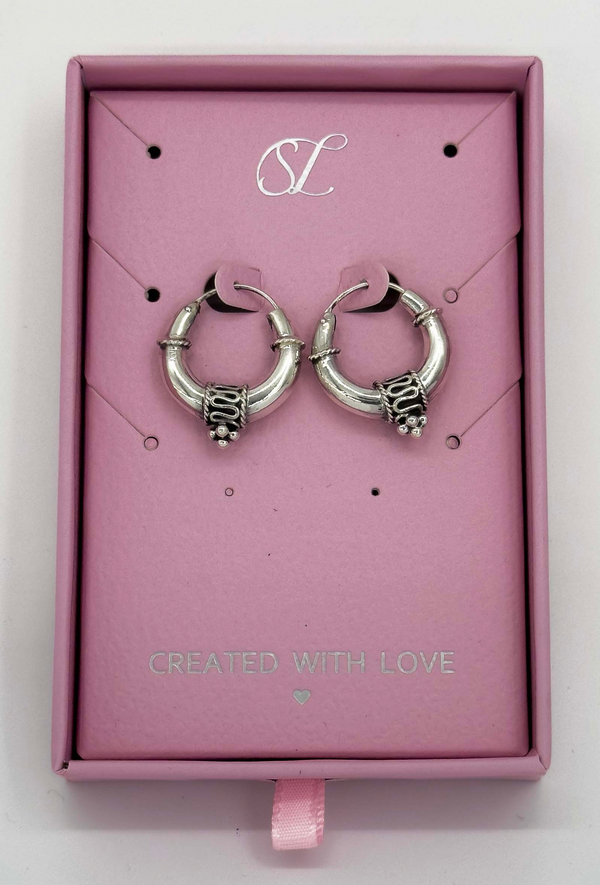 Smashed Lemon 60006 En Boho Hoepel Oorbellen | Silver