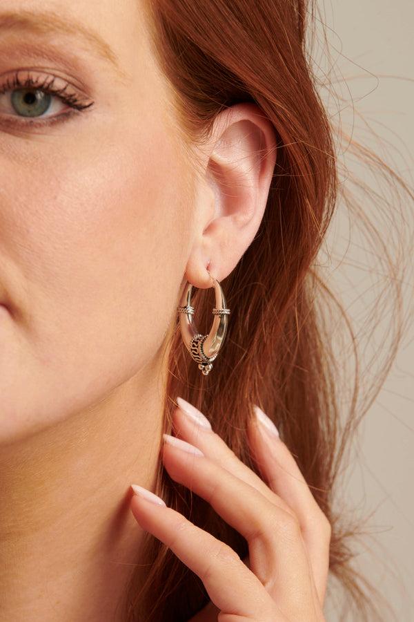 Smashed Lemon 60007 En Boho Hoepel Oorbellen | Silver