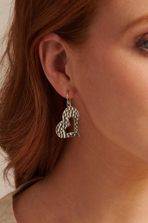 Smashed Lemon 60010 En Hart Oorbellen Met Stippenpatroon | Silver