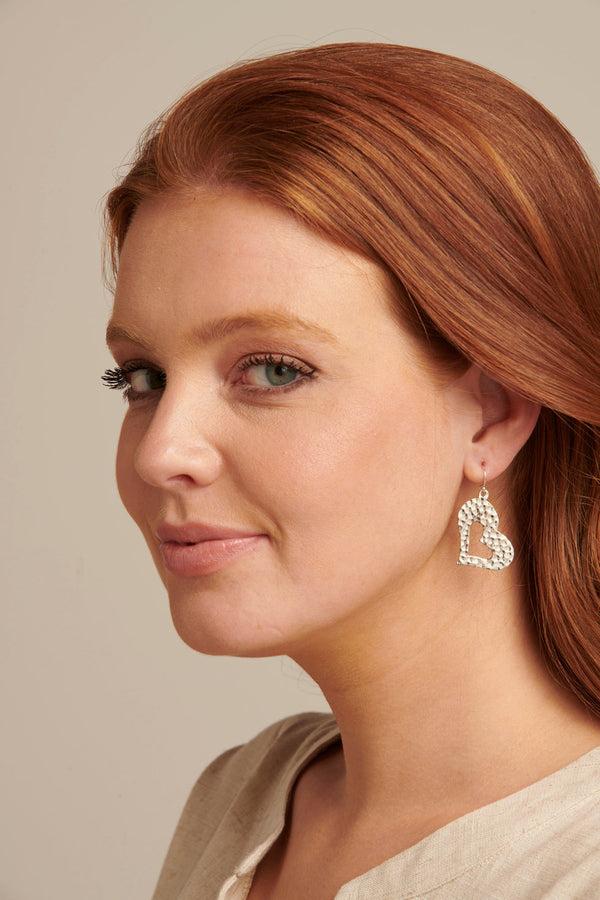 Smashed Lemon 60010 En Hart Oorbellen Met Stippenpatroon | Silver