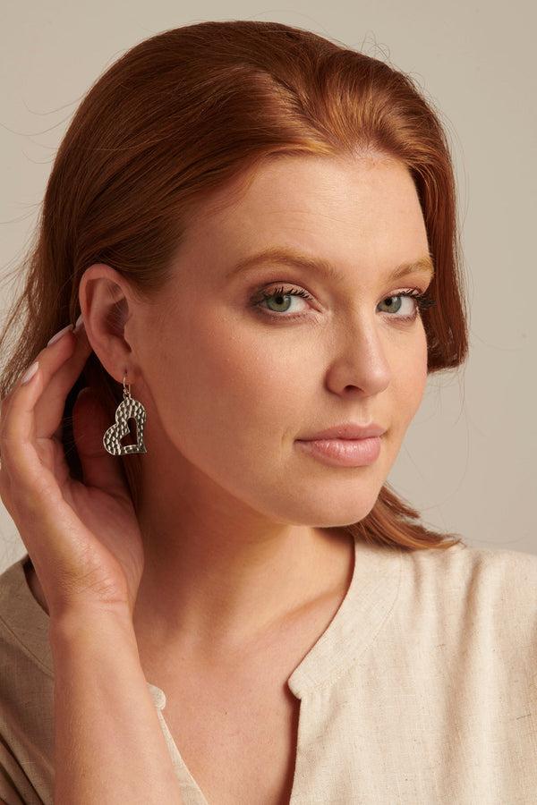 Smashed Lemon 60010 En Hart Oorbellen Met Stippenpatroon | Silver