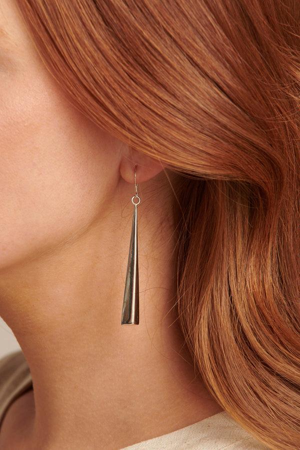 Smashed Lemon 60022 En Platte Langwerpige Hanger Oorbellen | Silver