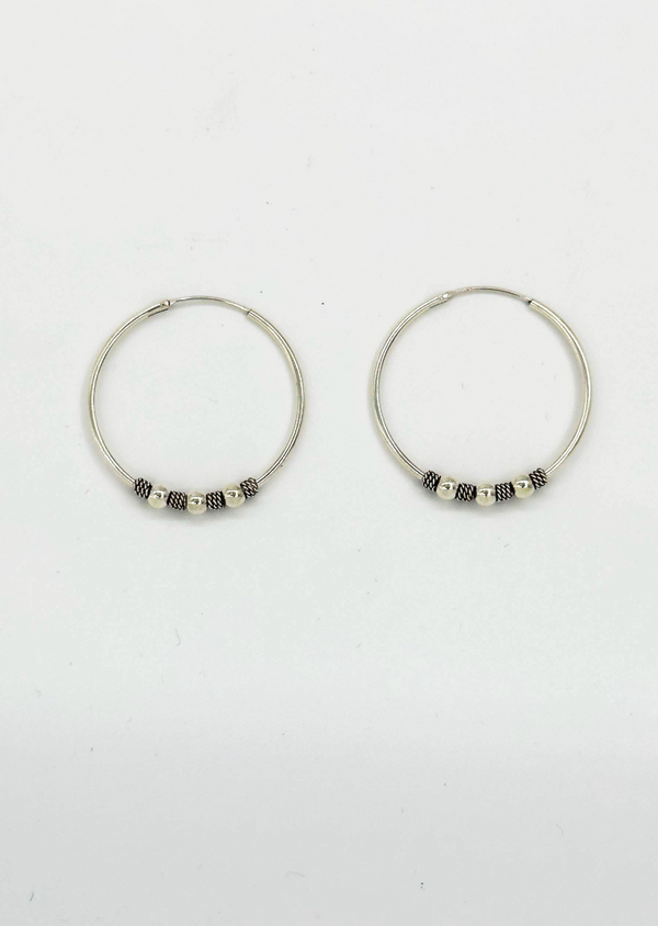 Smashed Lemon 60028 Middelgrote En Bohemian Hoepel Oorbellen | Silver