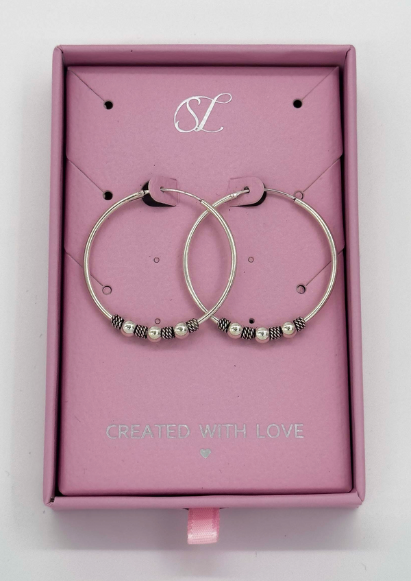 smashed lemon 60028 Middelgrote En Bohemian Hoepel Oorbellen | Silver