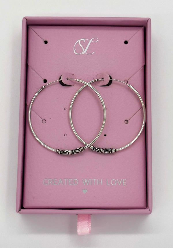 smashed lemon 60029 Middelgrote En Bohemian Hoepel Oorbellen | Silver