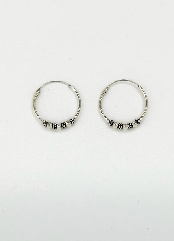 Smashed Lemon 60031 Kleine En Bohemian Hoepel Oorbellen | Silver