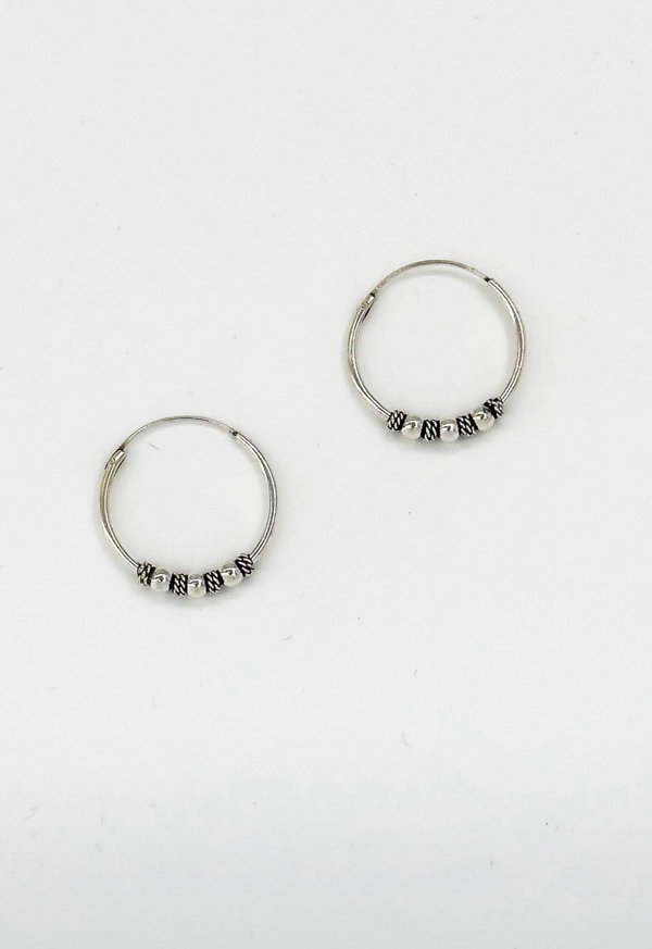 Smashed Lemon 60031 Kleine En Bohemian Hoepel Oorbellen | Silver