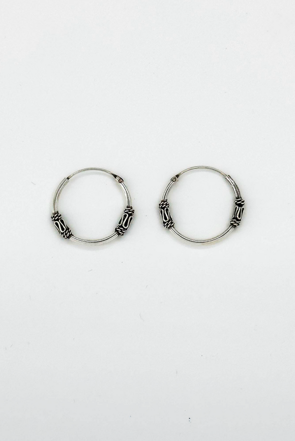 Smashed Lemon 60033 Kleine En Bohemian Hoepel Oorbellen | Silver