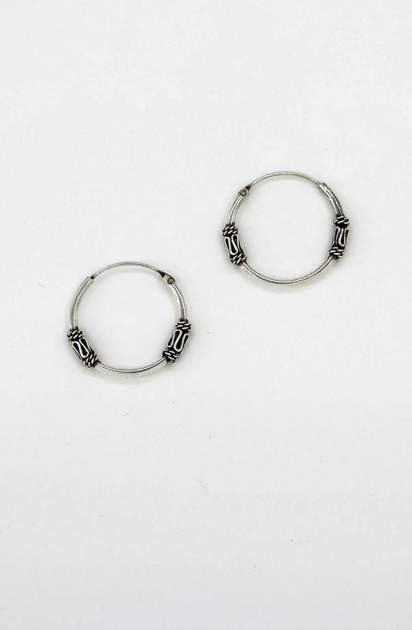 Smashed Lemon 60033 Kleine En Bohemian Hoepel Oorbellen | Silver