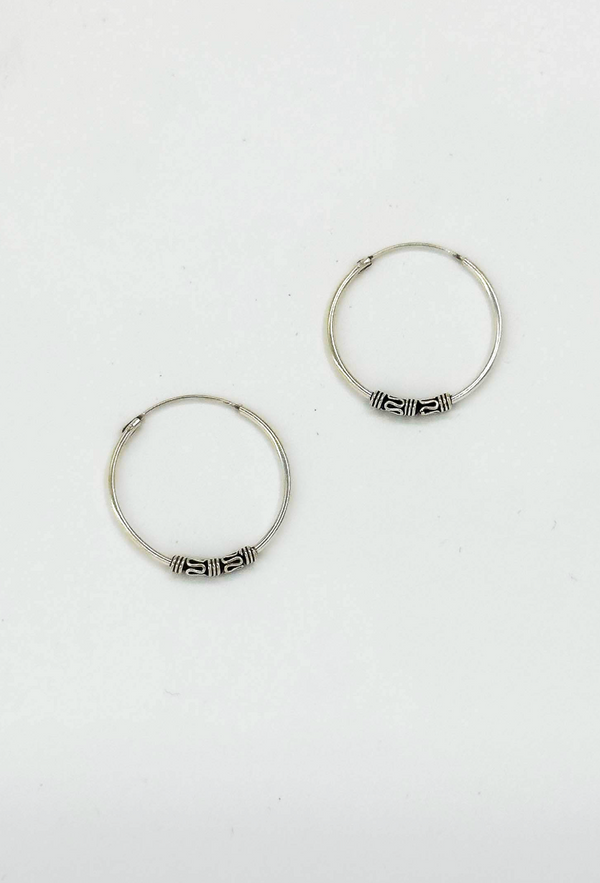 Smashed Lemon 60035 Kleine En Bohemian Hoepel Oorbellen | Silver