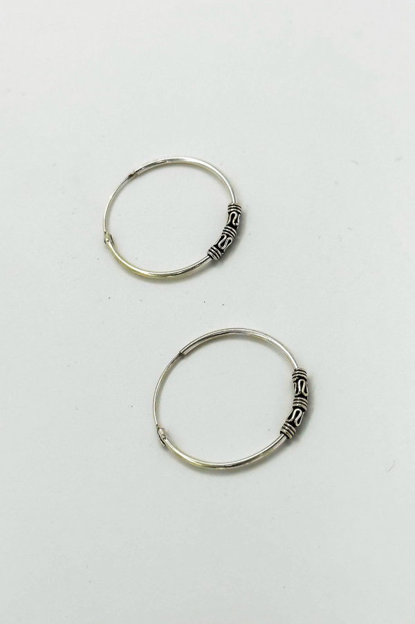 Smashed Lemon 60035 Kleine En Bohemian Hoepel Oorbellen | Silver