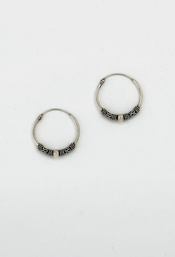 Smashed Lemon 60036 Kleine En Bohemian Hoepel Oorbellen | Silver