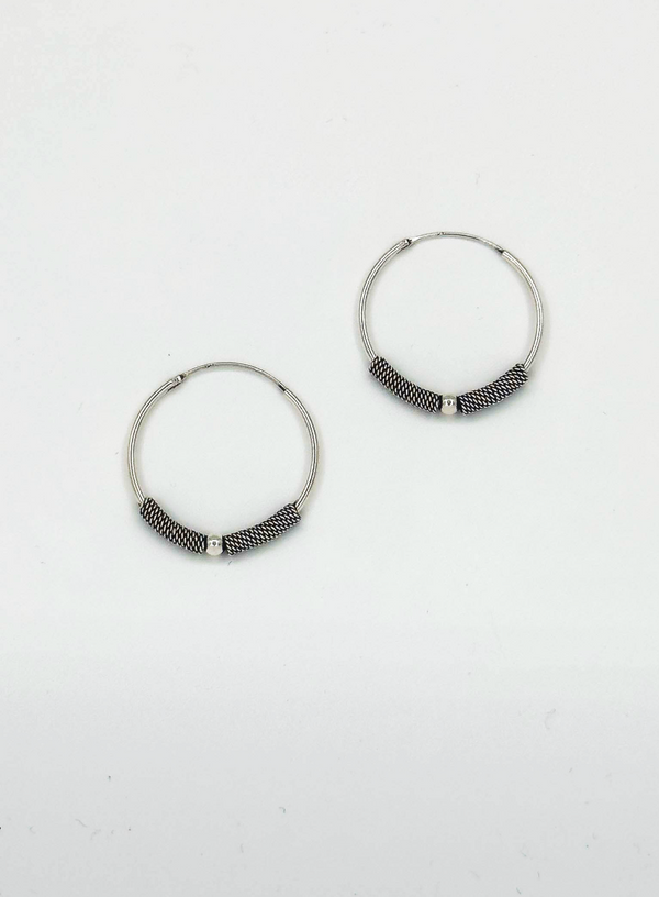 Smashed Lemon 60037 Kleine En Bohemian Hoepel Oorbellen | Silver