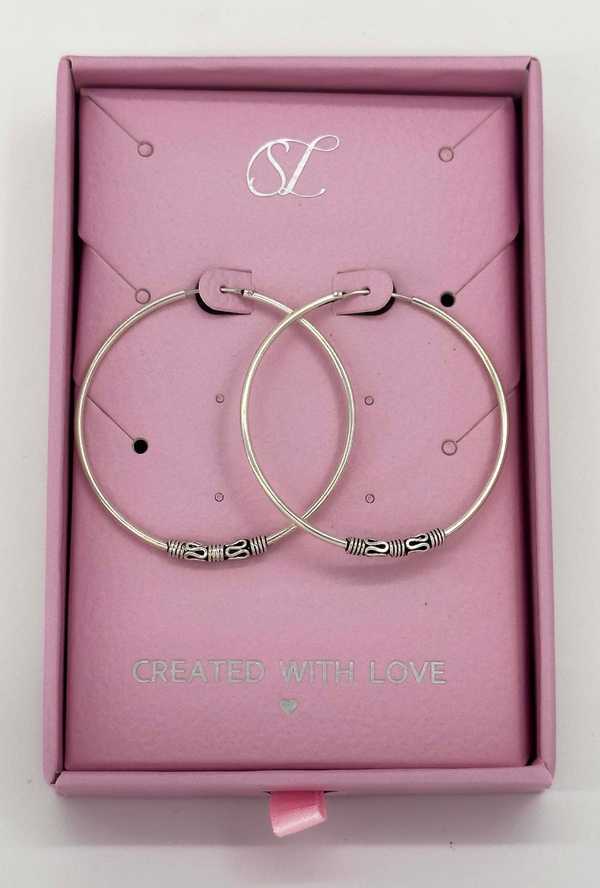 smashed lemon 60038 Middelgrote En Bohemian Hoepel Oorbellen | Silver