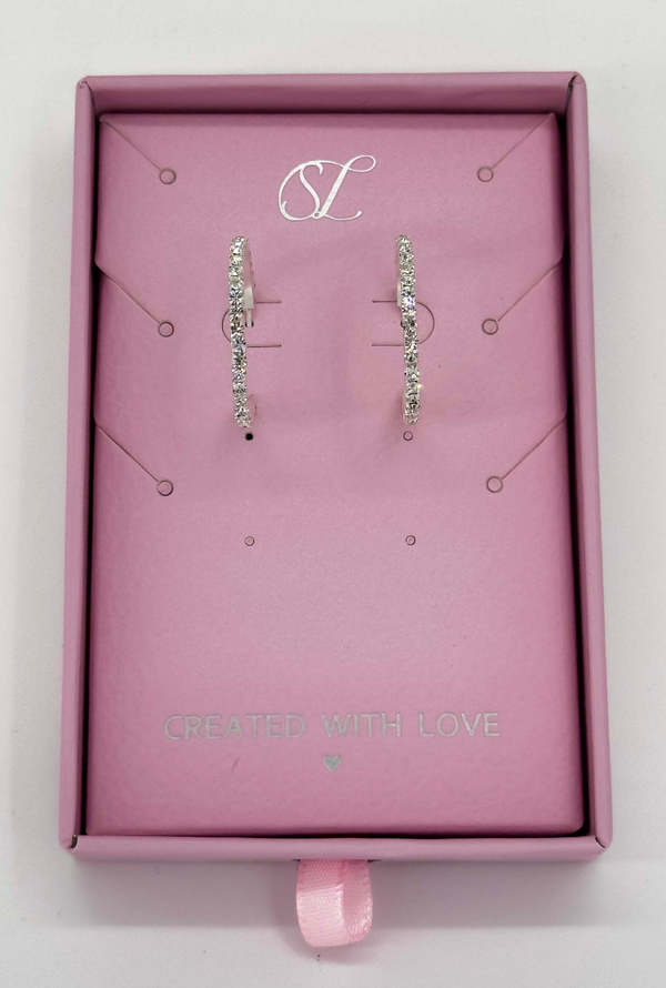 smashed lemon 60039 En Kleine Open Hoepel Oorbellen Met Te Zirkoon | Silver-White