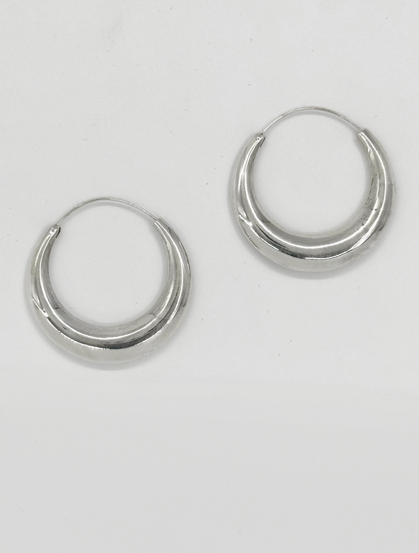 Smashed Lemon 60040 En Dikke Hoepel Oorbellen | Silver