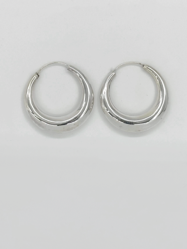 Smashed Lemon 60041 En Dikke Hoepel Oorbellen | Silver