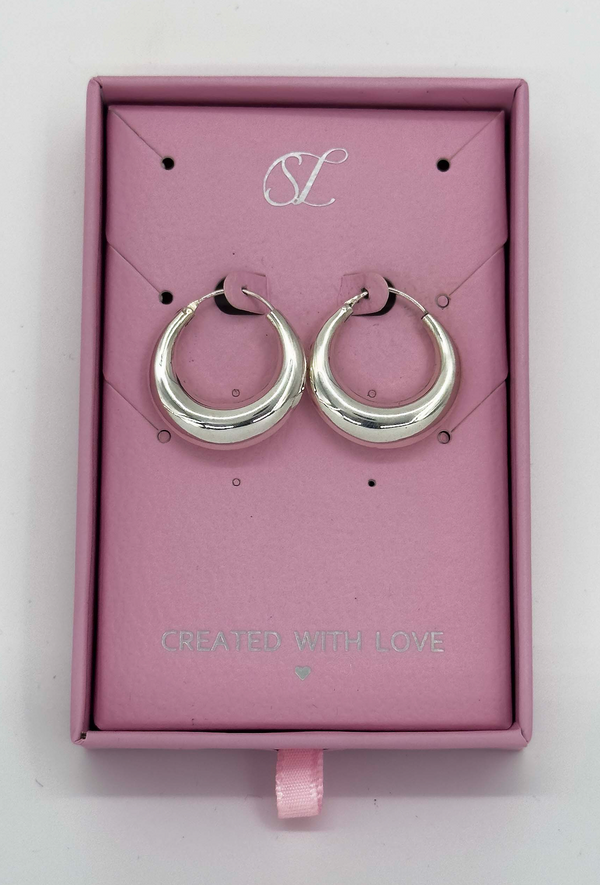 smashed lemon 60041 En Dikke Hoepel Oorbellen | Silver