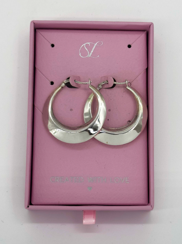 smashed lemon 60042 En Platte Hoepel Oorbellen | Silver