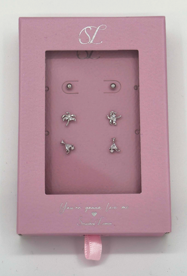 Smashed Lemon 60043 Set Van 925 En Oorknopjes Met Zirkoon Kristallen | Silver